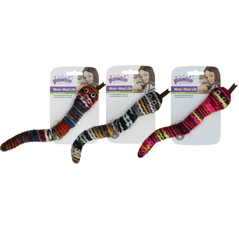 PAWI28344.png Gestrickte Spielschlange mit Katzenminze und Quietscher, 23 cm – Pawise Wool-Wool life Schlange – Bild 1