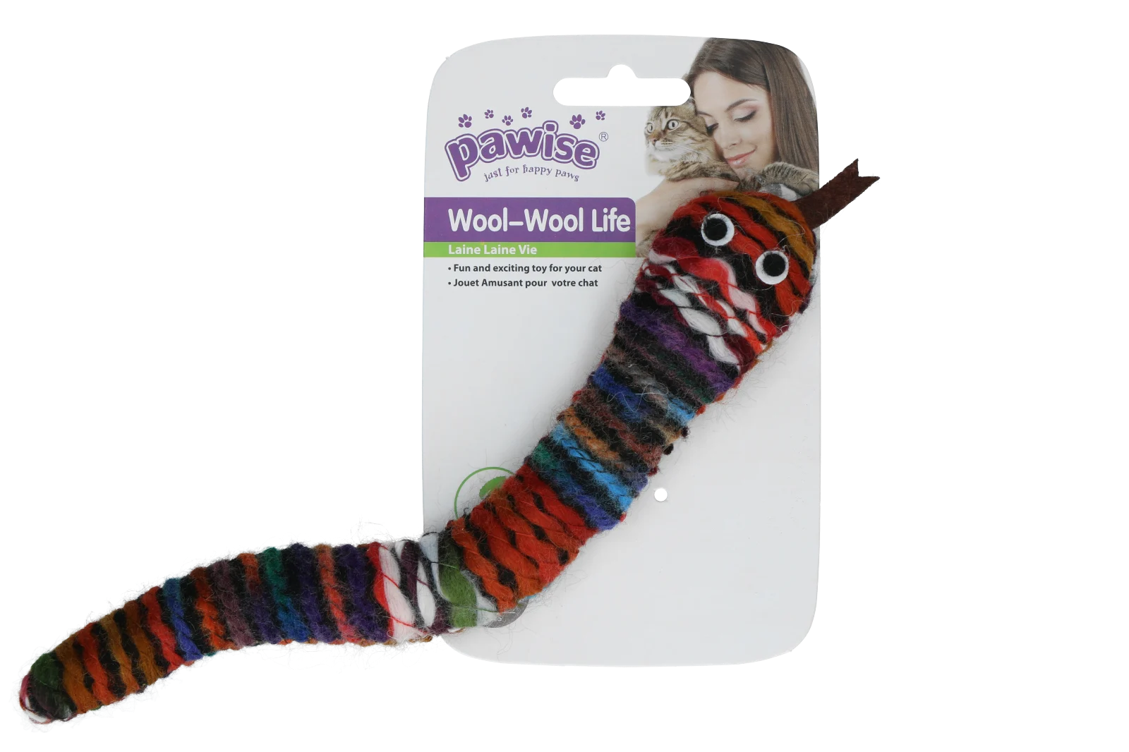 Gestrickte Spielschlange mit Katzenminze und Quietscher, 23 cm – Pawise Wool-Wool life Schlange – Bild 3