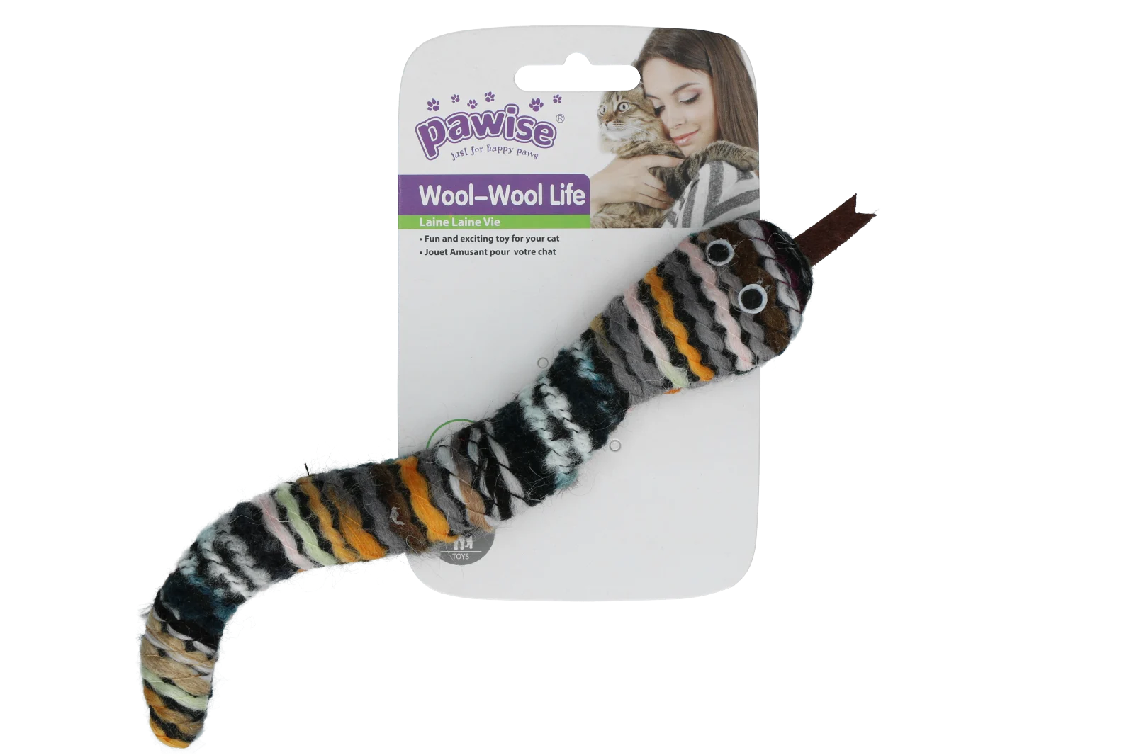 Gestrickte Spielschlange mit Katzenminze und Quietscher, 23 cm – Pawise Wool-Wool life Schlange – Bild 2
