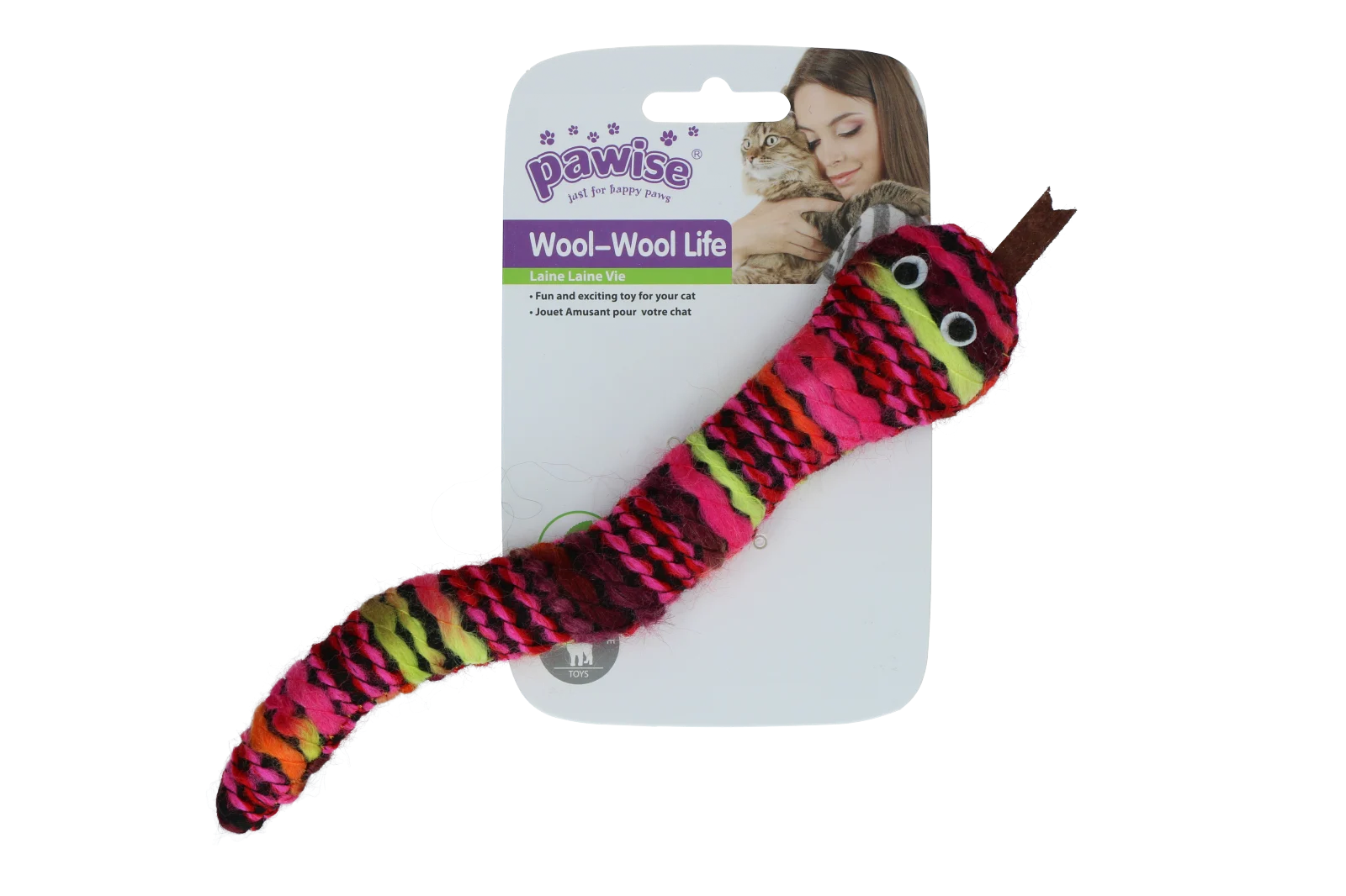 Gestrickte Spielschlange mit Katzenminze und Quietscher, 23 cm – Pawise Wool-Wool life Schlange – Bild 4
