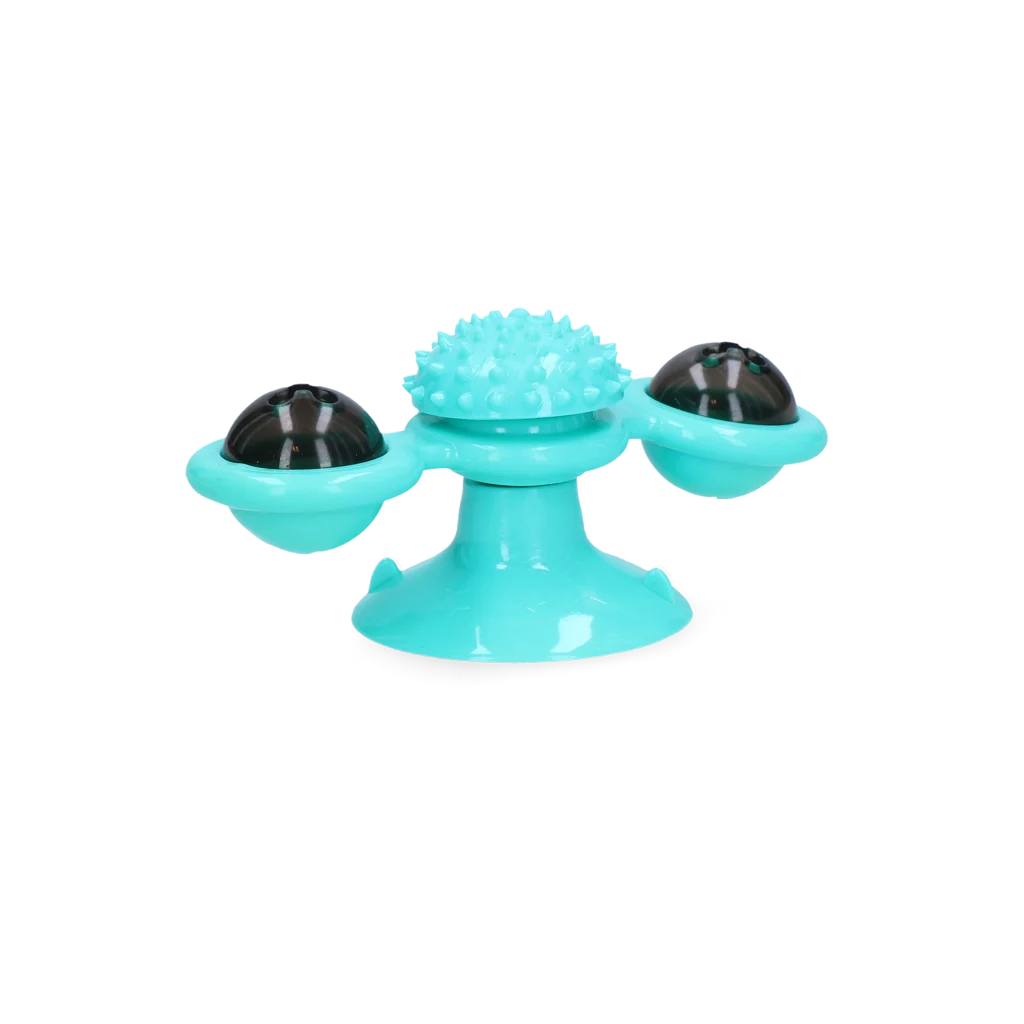 Drehbares Katzenspielzeug mit Saugnapf und Glöckchen – Pawise Twirly Whirly Cat Toy – Bild 2