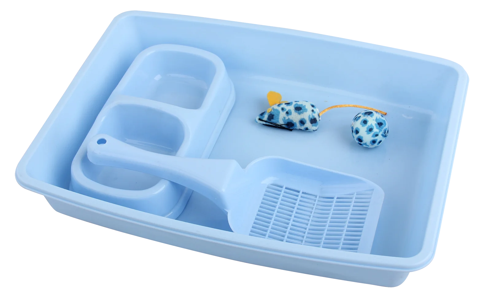 PAWI28947.png Kitten Starterset mit Katzentoilette und Futternapf, Blau – Pawise Kitten Starter Set – Bild 1