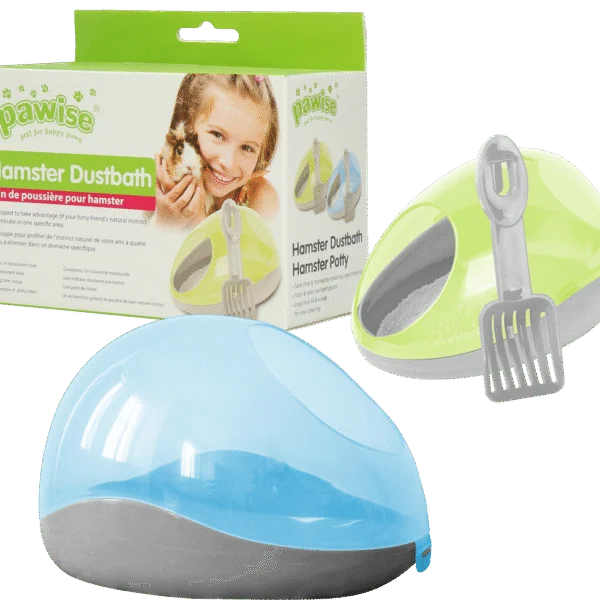 Hamstertoilette mit Einstreu und Schaufel – Pawise Hamster Dustbath / Potty