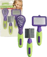 Pflegeset für Kaninchen und Nagetiere mit 3 Bürstchen, 12 bis 13 cm – Pawise Grooming Kit Rodents & Rabbits – Bild 2