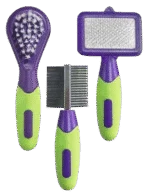Pflegeset für Kaninchen und Nagetiere mit 3 Bürstchen, 12 bis 13 cm – Pawise Grooming Kit Rodents & Rabbits – Bild 3