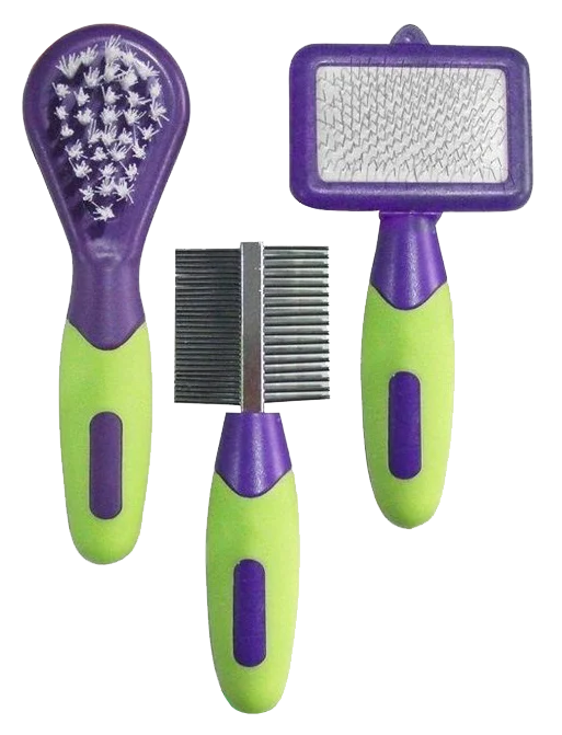 Pflegeset für Kaninchen und Nagetiere mit 3 Bürstchen, 12 bis 13 cm – Pawise Grooming Kit Rodents & Rabbits – Bild 3