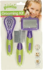 Pflegeset für Kaninchen und Nagetiere mit 3 Bürstchen, 12 bis 13 cm – Pawise Grooming Kit Rodents & Rabbits