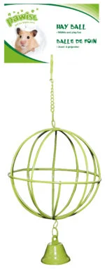 Snackball für Meerschweinchen und Hamster mit Glöckchen, Ø 10 cm – Pawise Hay Ball – Bild 2
