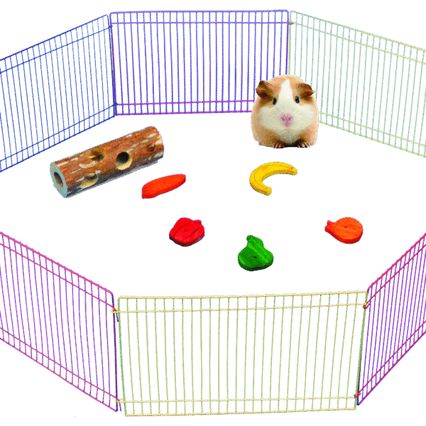 Kleintiergehege mit 8 faltbaren Elementen, Ø 91 cm – Pawise Small Animal Play Pen