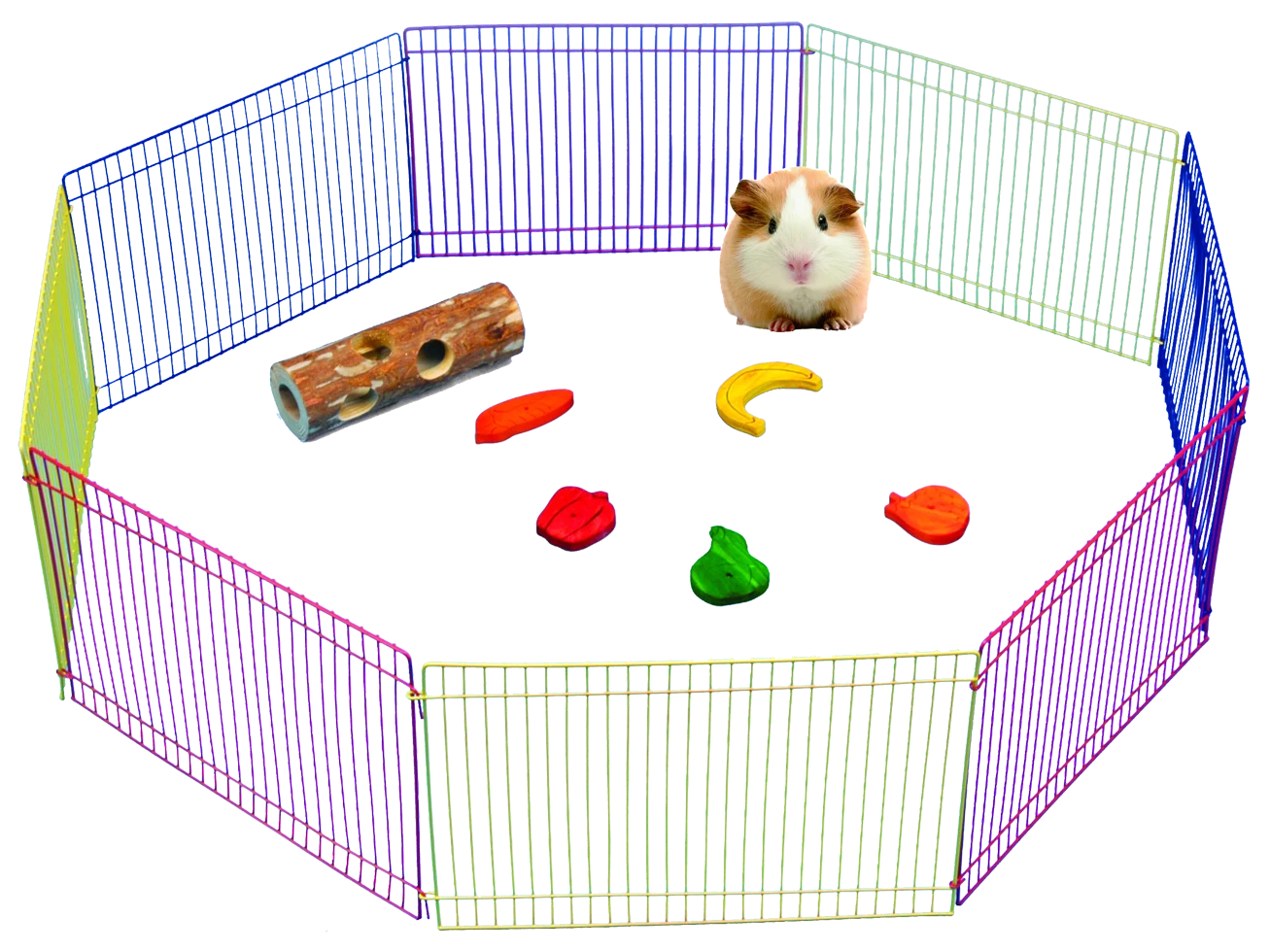 PAWI39074.png Kleintiergehege mit 8 faltbaren Elementen, Ø 91 cm – Pawise Small Animal Play Pen – Bild 1
