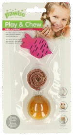 Knabberblöcke aus Holz und Luffa für Kaninchen und Nagetiere – Pawise Wooden Loofah Pretty Toys No2