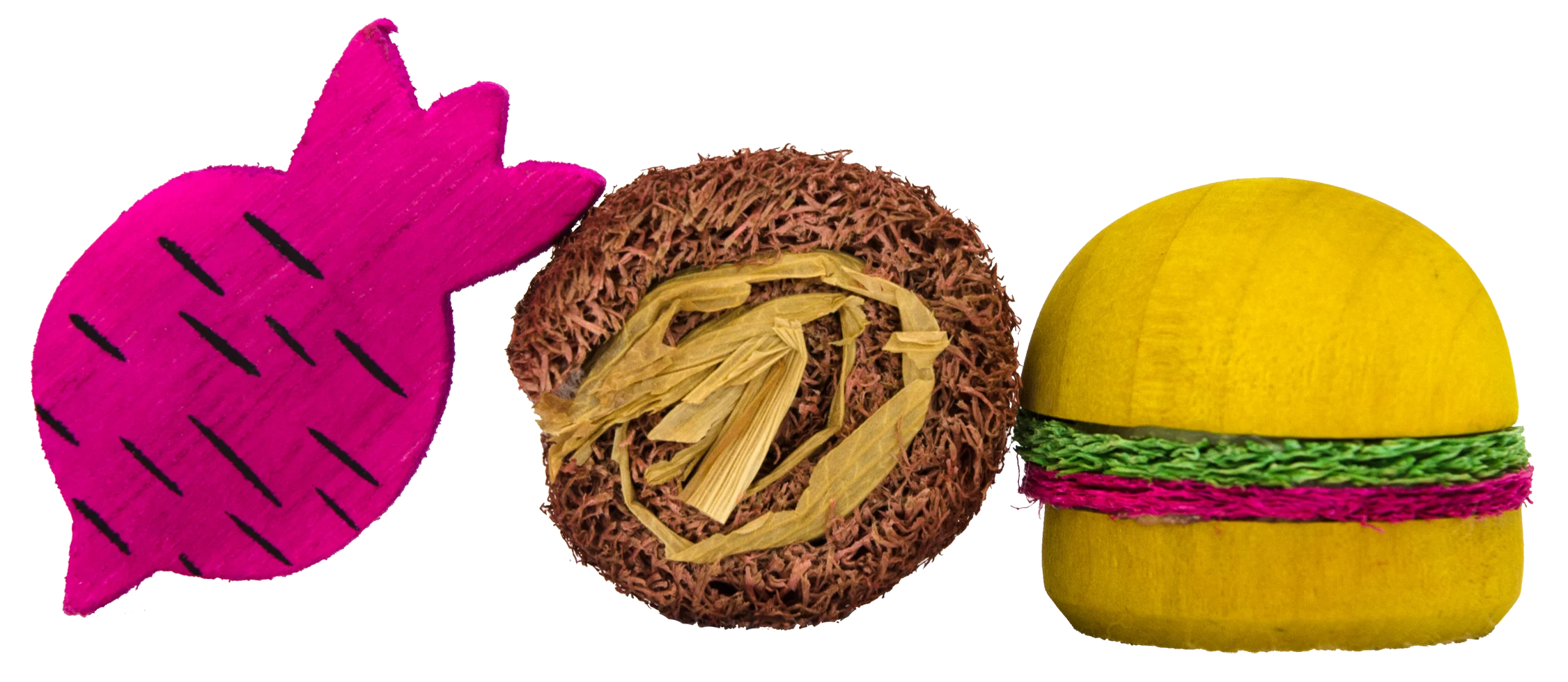 Knabberblöcke aus Holz und Luffa für Kaninchen und Nagetiere – Pawise Wooden Loofah Pretty Toys No2 – Bild 3