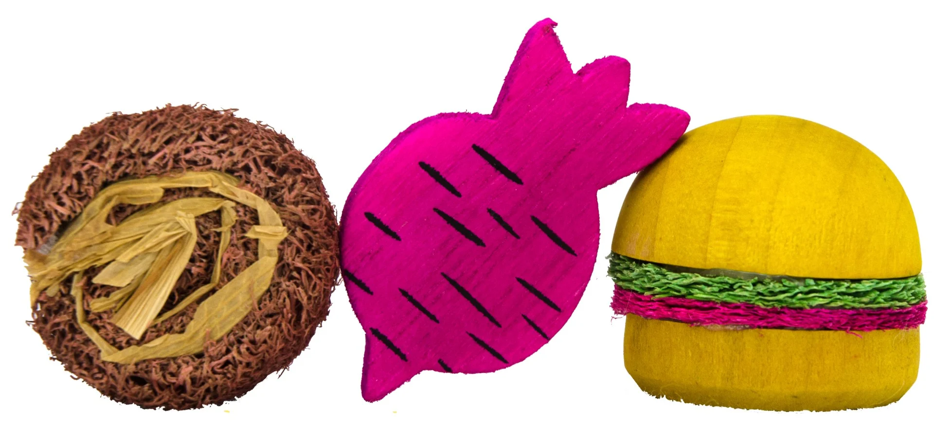 Knabberblöcke aus Holz und Luffa für Kaninchen und Nagetiere – Pawise Wooden Loofah Pretty Toys No2 – Bild 2