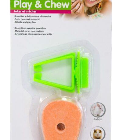 Knabberkarotte für Kaninchen und Meerschweinchen, 1 cm dick – Pawise Play & Chew Salt Carrot