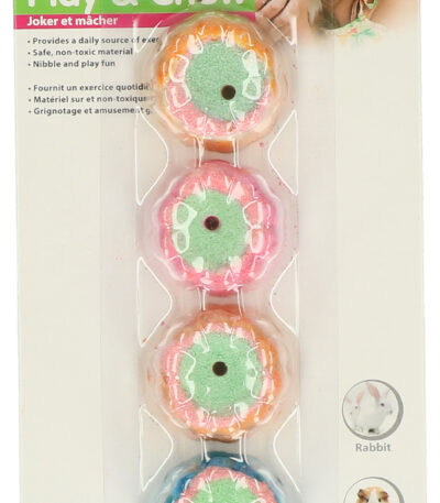 Knabberkuchen für Kaninchen und Meerschweinchen, 3 × 1 cm – Pawise Play & Chew Pie