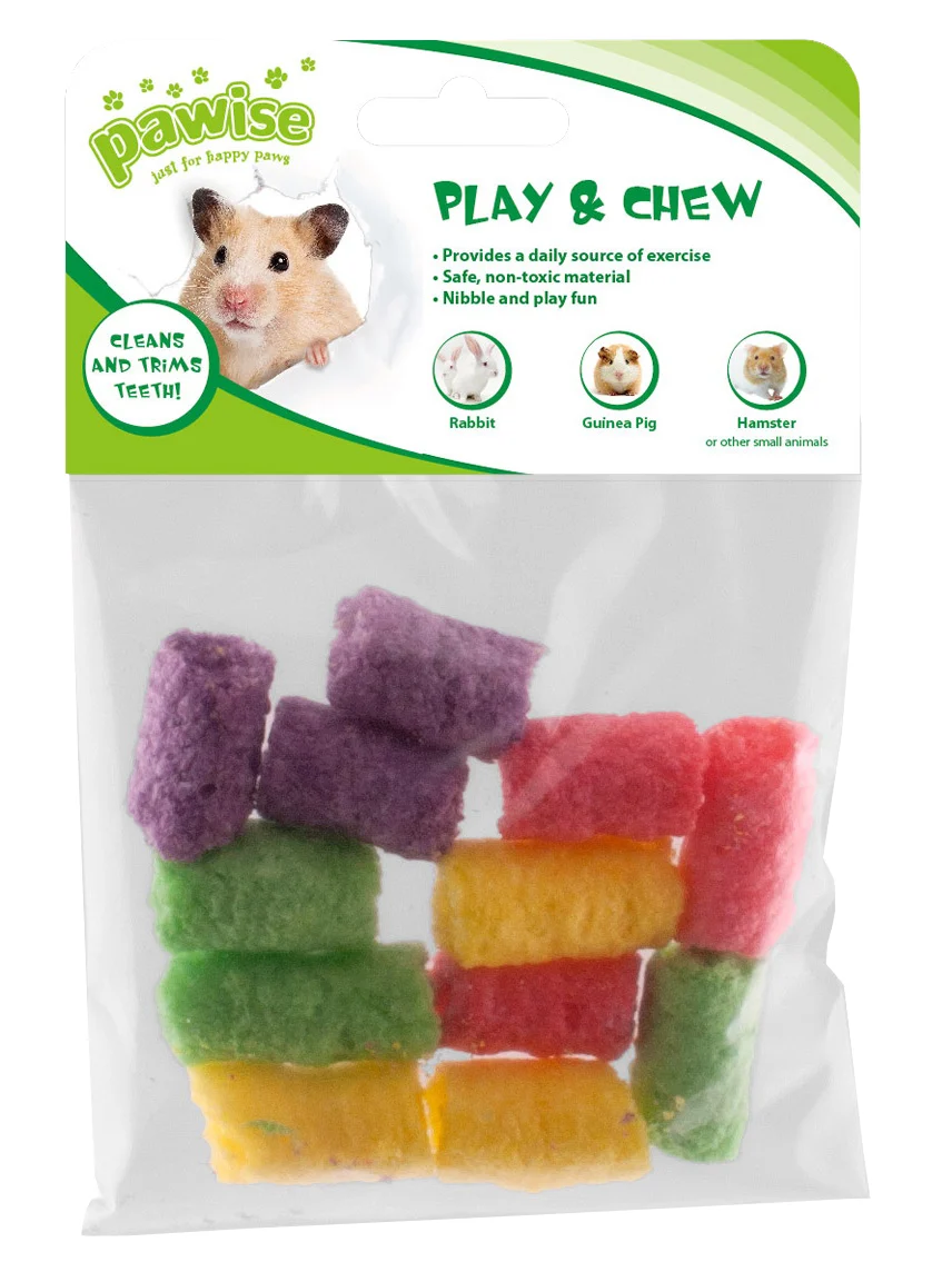 Knabberpop für Kaninchen und Meerschweinchen, 4 x 2,5 cm – Pawise Play & Chew Pops S – Bild 1