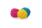Knabberball für Kaninchen und Nagetiere, farbig – Pawise Play & Chew Balls – Bild 2