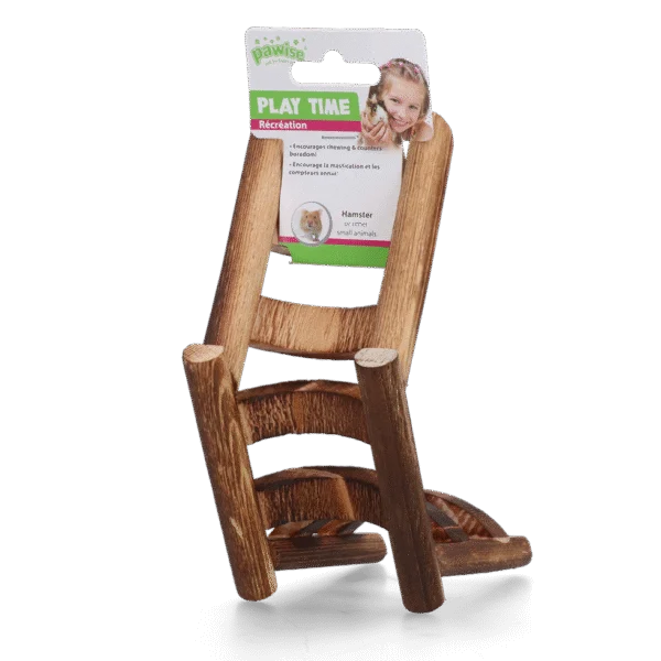 Hamsterleiter aus Holz, 17 x 8 x 7 cm – Pawise WD Ladder Toy