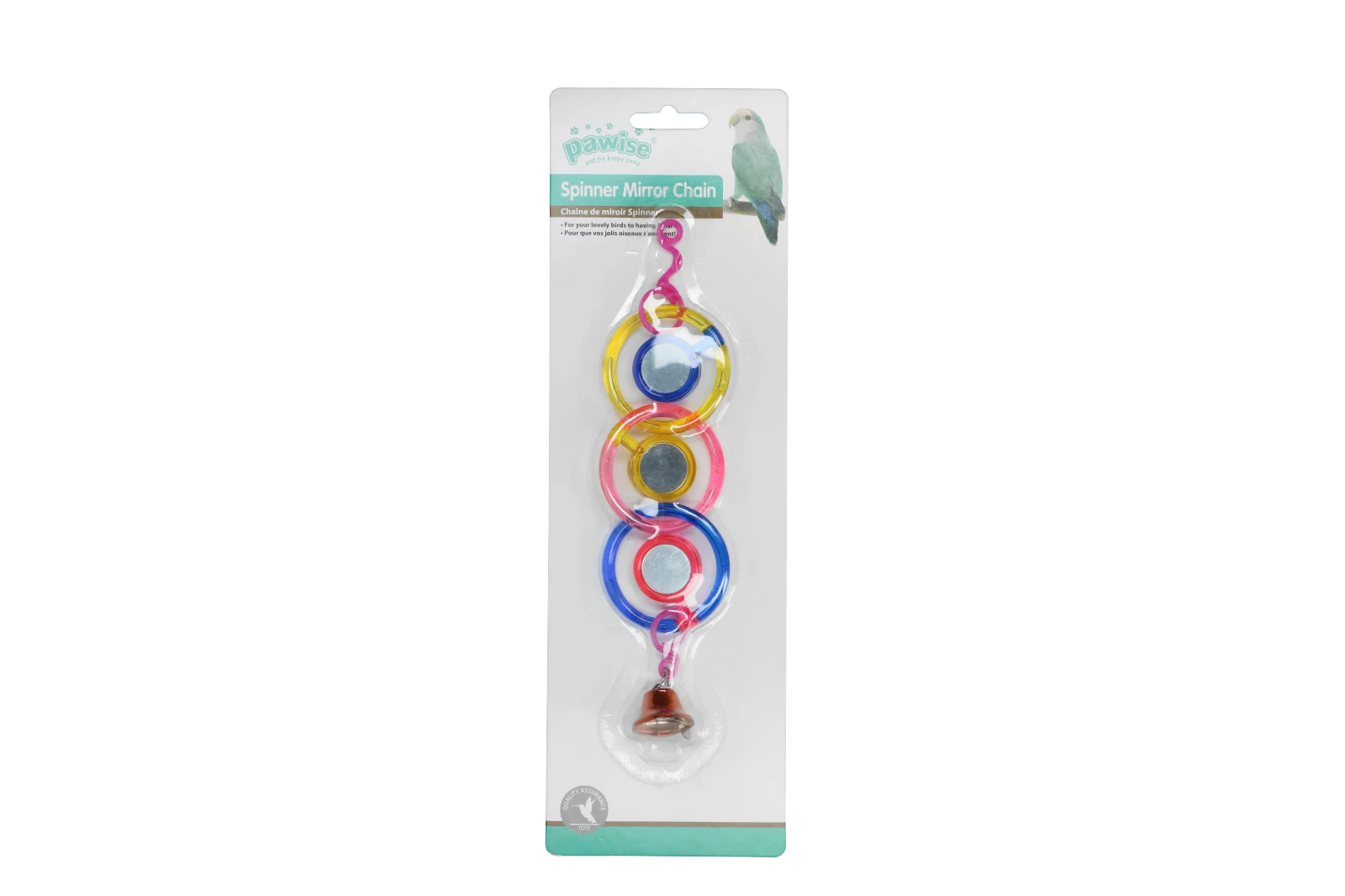 Spiegelkette für Vögel mit Glöckchen, 24 cm – Pawise Spinner Mirror Chain – Bild 2
