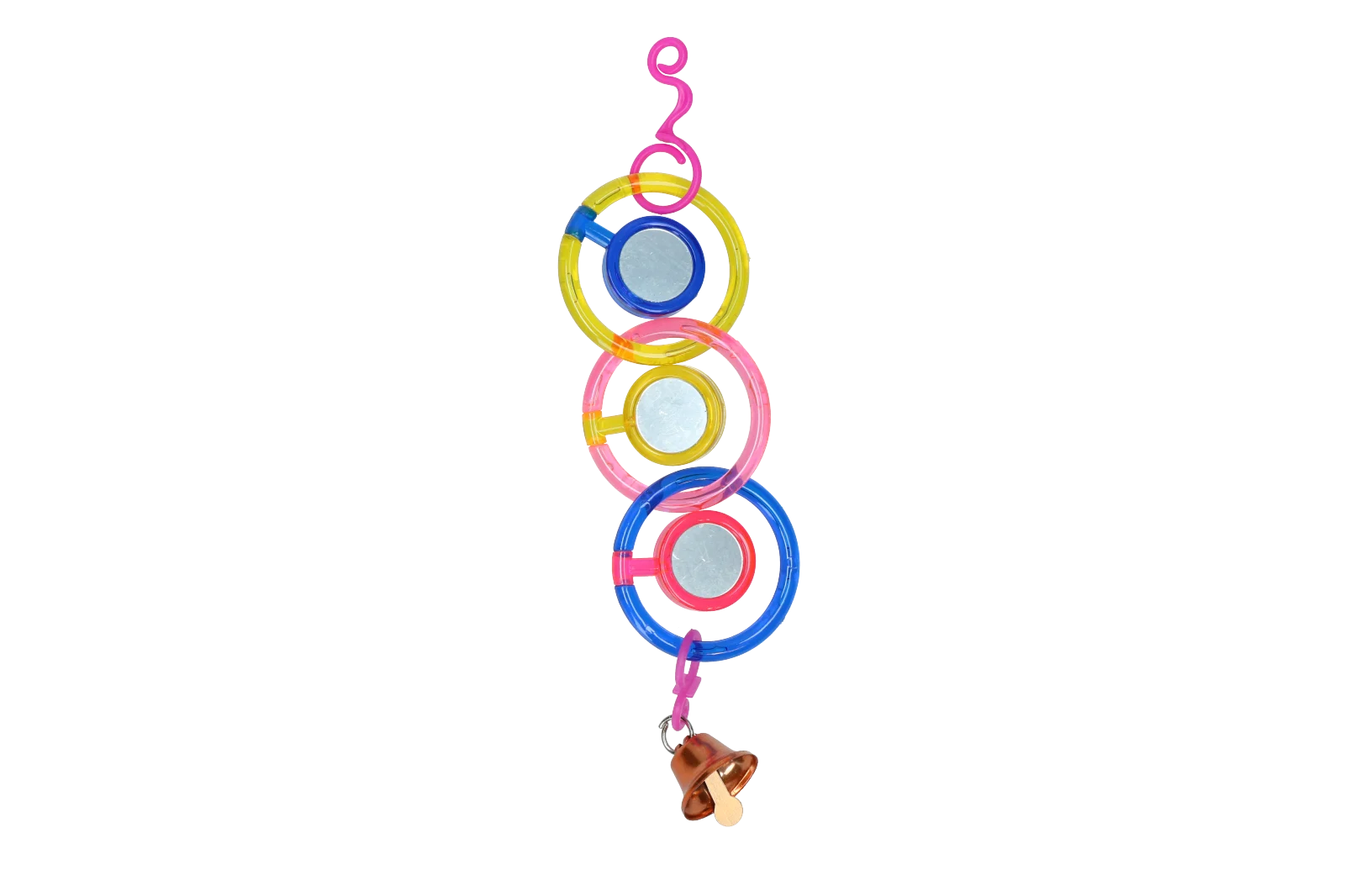 Spiegelkette für Vögel mit Glöckchen, 24 cm – Pawise Spinner Mirror Chain – Bild 1