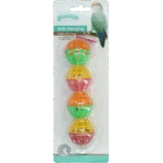 Vogelspielbälle mit Glöckchen, 4 Stück, 16 cm – Pawise Balls Hanging
