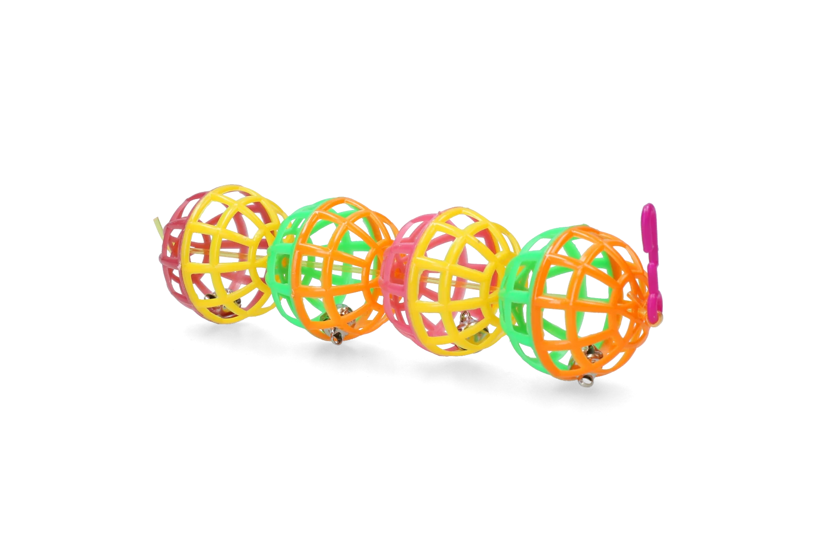 Vogelspielbälle mit Glöckchen, 4 Stück, 16 cm – Pawise Balls Hanging – Bild 2