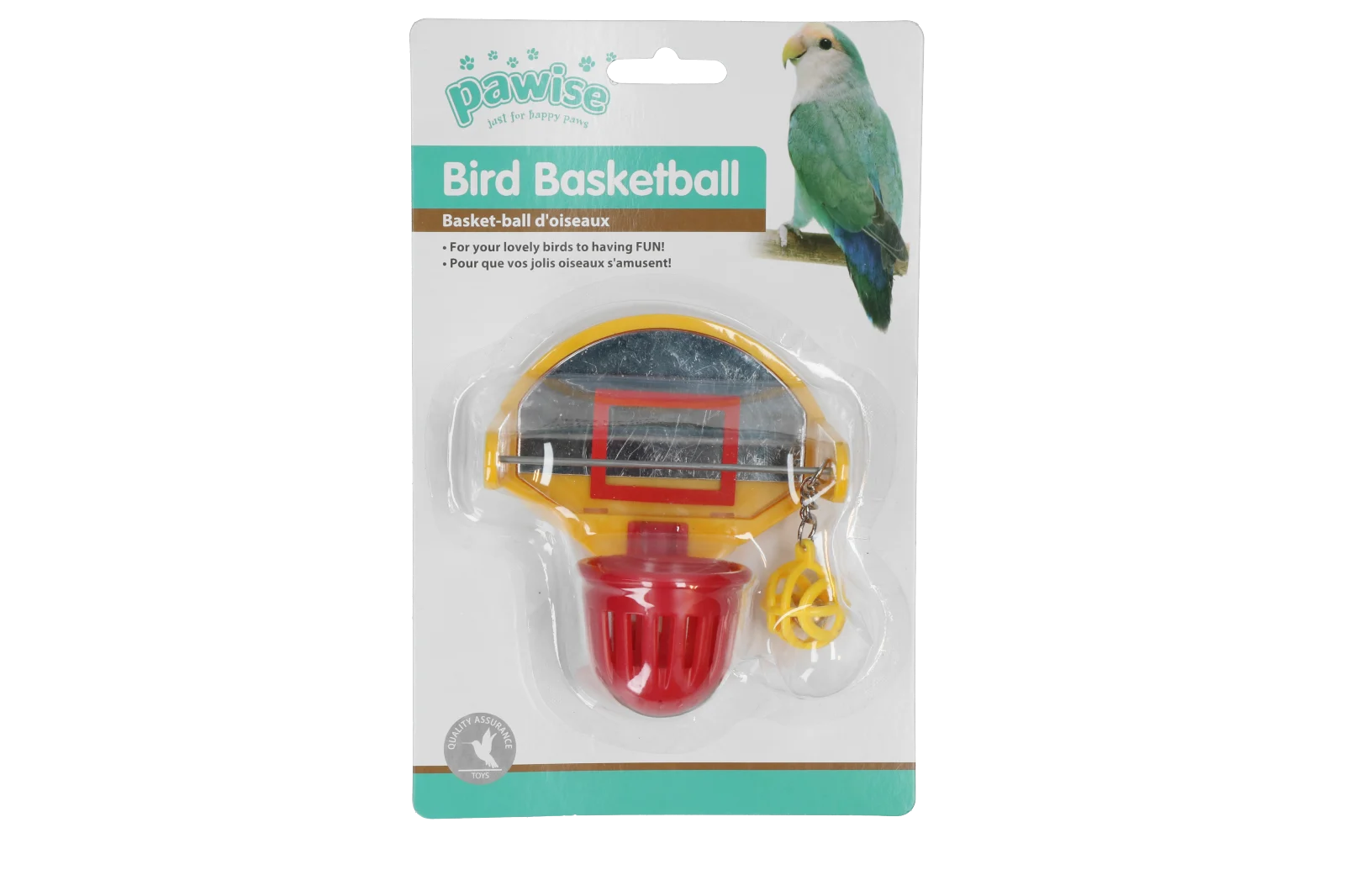 Vogel Basketball mit Spiegel, 10 cm – Pawise Bird Basketball – Bild 1