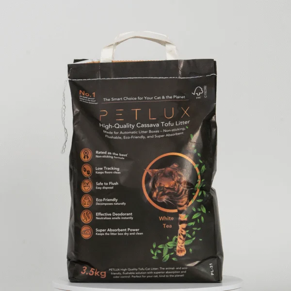 Tofu Katzenstreu für automatische Katzentoiletten, klumpend, 3,5 kg – Petlux Cassava Tofu