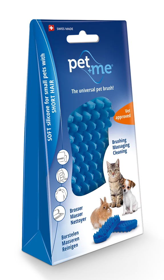 PETM003.png Silikon Katzenbürste für Kurzhaar, Blau – Pet + Me Cat Hair Brush – Bild 1