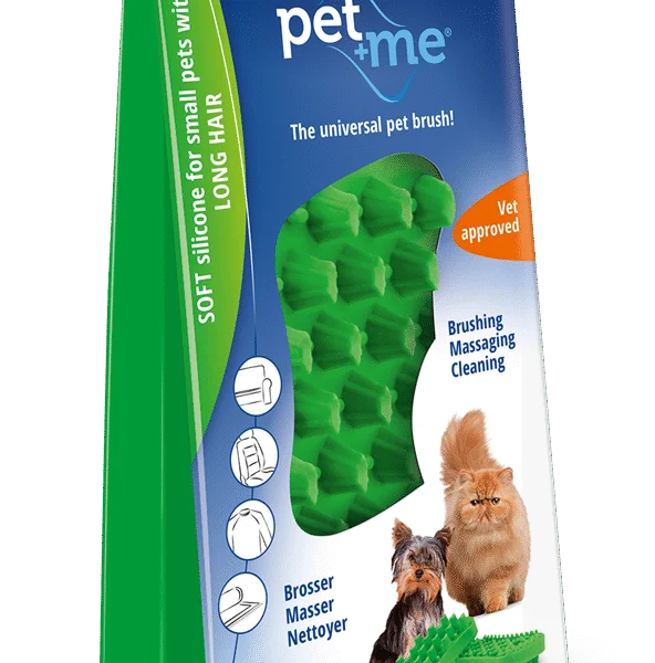 Silikon Katzenbürste für Langhaar, Grün – Pet + Me Cat Hair Brush