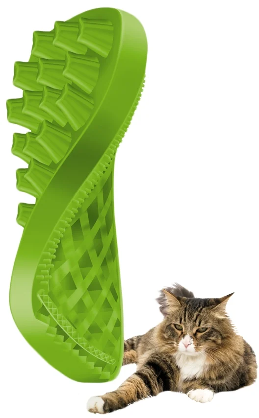 Silikon Katzenbürste für Langhaar, Grün – Pet + Me Cat Hair Brush – Bild 4