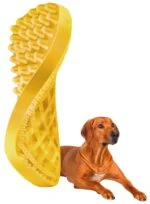 Silikon Hundebürste für kurzes Haar, Gelb – Pet + Me – Bild 4