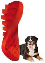 Silikonbürste für Hunde mit langem Fell, Rot – Pet + Me – Bild 4