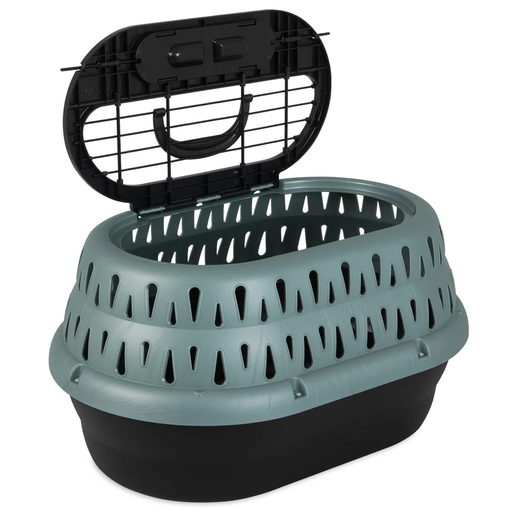 Transportbox für Katzen mit Öffnung oben, grün, 48,3 x 31,8 x 27,4 cm – Petmate Top Load Cat Kennel – Bild 3