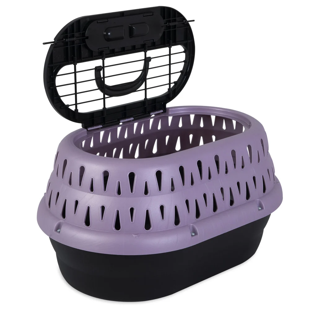 Katzentransportbox mit Öffnung von oben, Lila, 48,3 x 31,8 x 27,4 cm – Petmate Top Load Cat Kennel – Bild 3