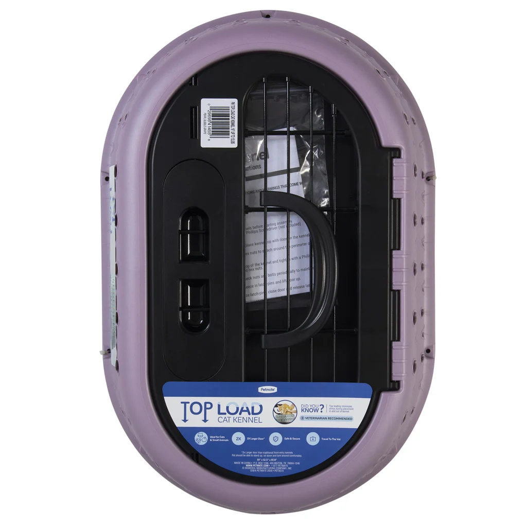 Katzentransportbox mit Öffnung von oben, Lila, 48,3 x 31,8 x 27,4 cm – Petmate Top Load Cat Kennel – Bild 5