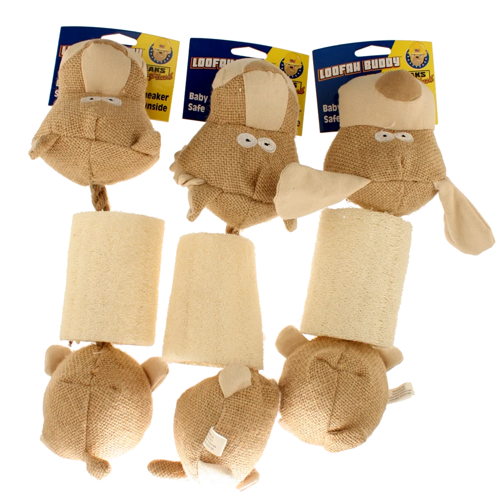 PETS20410.png Quietschspielzeug für Hunde aus Luffa und Jute, sortiert – Petsport Loofah Buddy – Bild 1