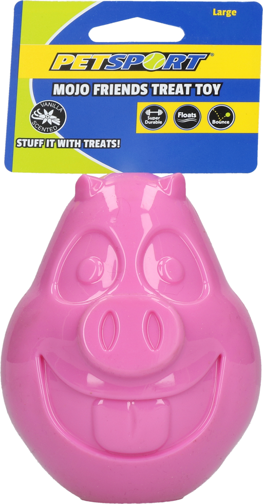 Hondenspeeltje van TPR Rubber met Traktatieopening, 12 cm – Petsport Mojo Friends Varken L Hundespielzeug aus TPR Gummi mit Öffnung für Leckerlis, 12 cm – Petsport Mojo Friends Schwein L