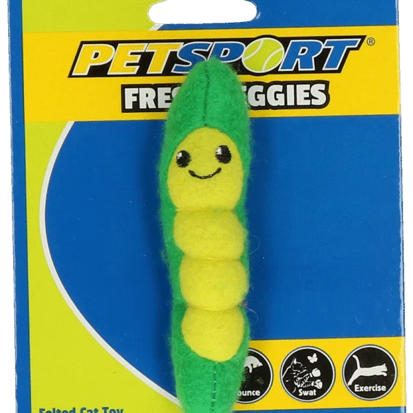 Gemüseförmiges Katzenspielzeug in Bohnenform mit Katzenminze und Fleece – Petsport Fresh Veggies Bohne