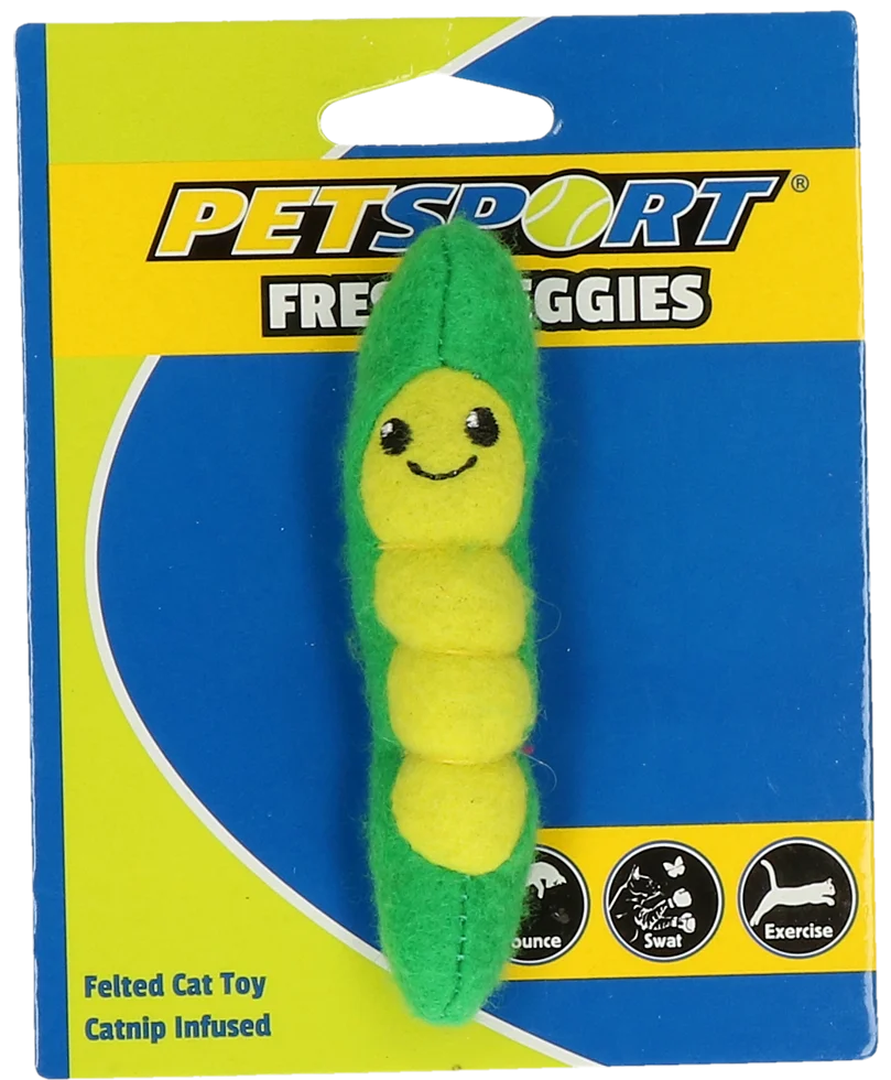 PETS70130K.png Gemüseförmiges Katzenspielzeug in Bohnenform mit Katzenminze und Fleece – Petsport Fresh Veggies Bohne – Bild 1