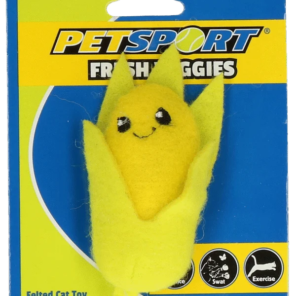Gemüseförmiges Katzenspielzeug in Maisform mit Katzenminze und Fleece – Petsport Fresh Veggies Mais