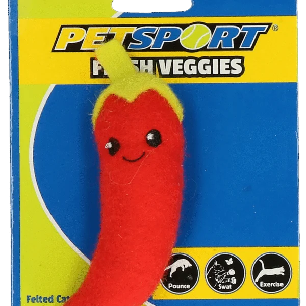 Katzenspielzeug Chilischote mit Catnip und Fleece – Petsport Fresh Veggies