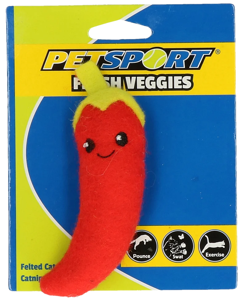 Katzenspielzeug Chilischote mit Catnip und Fleece – Petsport Fresh Veggies – Bild 1