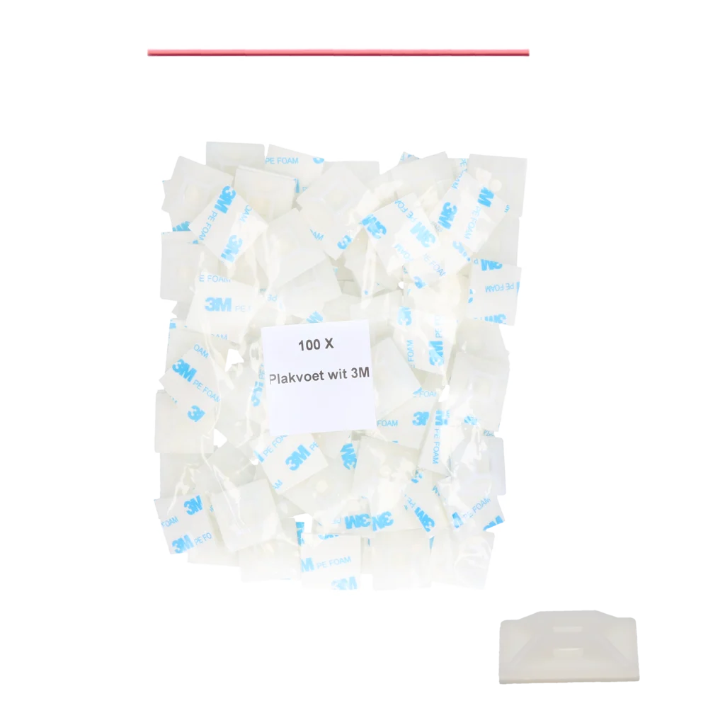 PLAK0005.png Klebefuß für Befestigungsdraht, transparent, 100 Stück – Hofman Pest Control – Bild 1