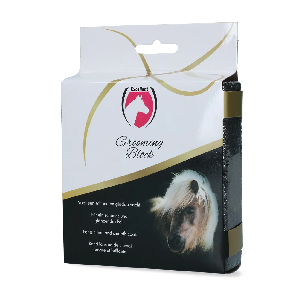 Putzstein gegen lose Haare und Dasselfliegeneier, 12 x 12 x 3 cm – Excellent Horse Grooming Block – Bild 3