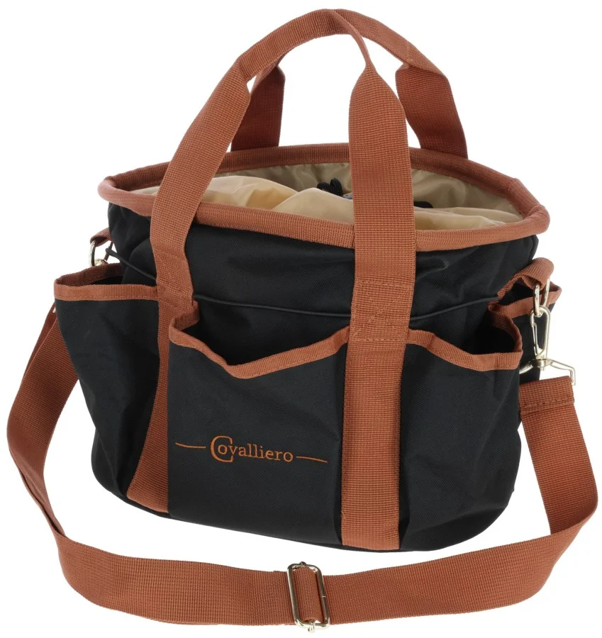 POET0013.jpg Pflegetasche mit 6 Außentaschen und abnehmbarem Schultergurt, Schwarz, 28 x 20 x 22 cm – Covalliero Grooming Bag – Bild 1