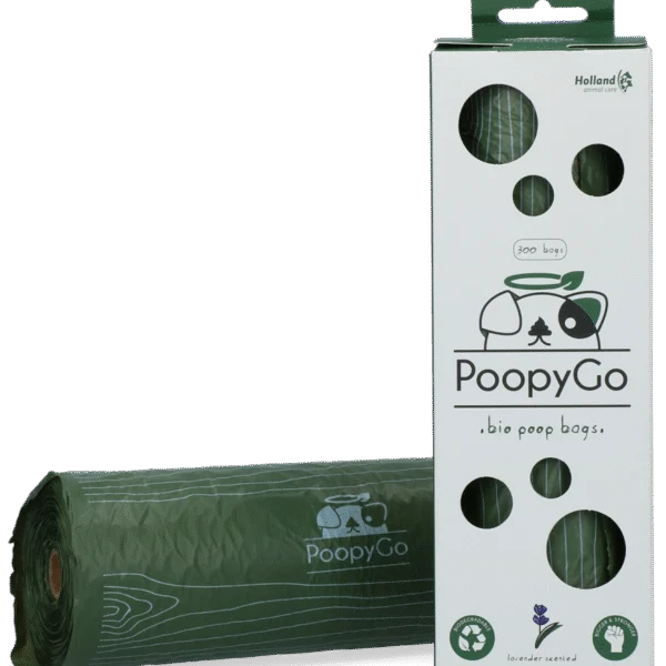 Biologisch abbaubare Hundekotbeutel mit Lavendelduft, 300 Stück in einer Box – PoopyGo Eco friendly Tissue Box
