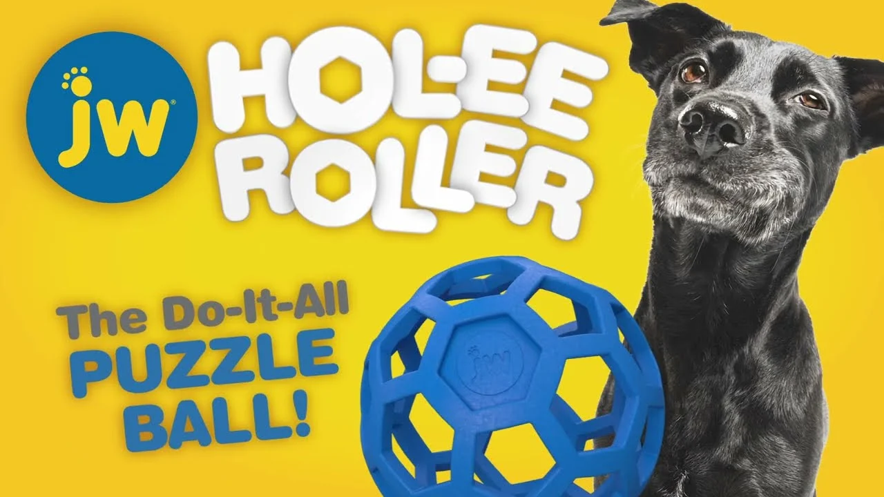 Hundeball aus Naturkautschuk für Leckerlis, 19 cm, sortiert – JW Hol-ee Roller – Bild 2