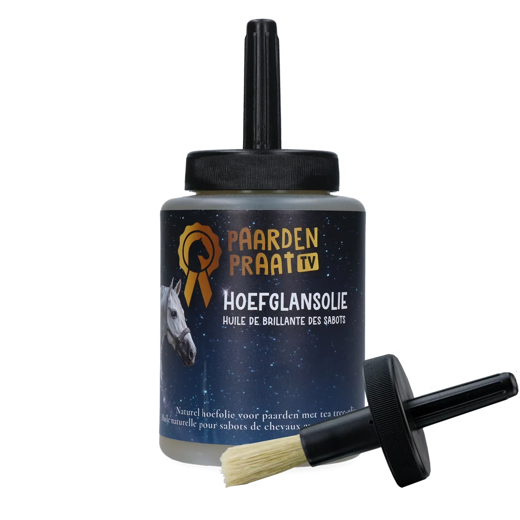 PRAA0026G.png Huföl mit Teebaumöl, 500 ml – Paardenpraat TV Hoefglansolie – Bild 1