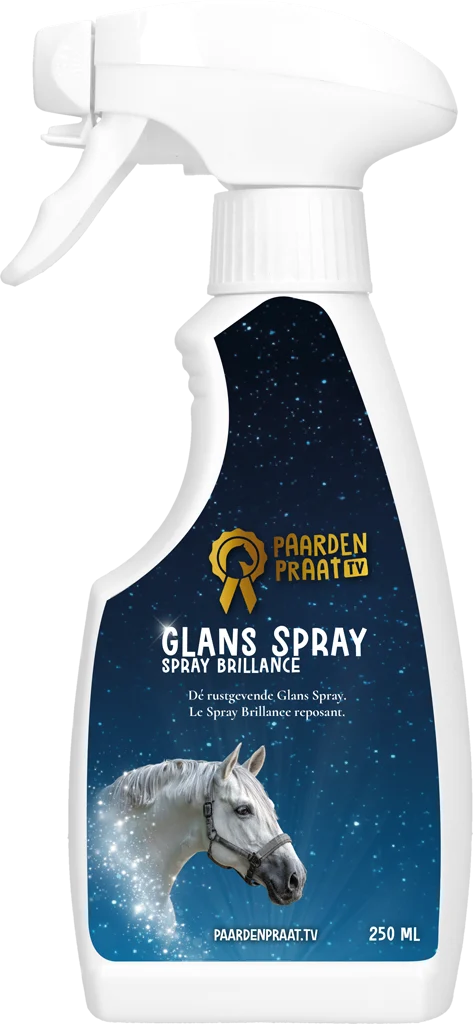 PRAA02650.png Glanzspray für Pferdemähne und Schweif, entwirrend, 250 ml – Paardenpraat TV Glanzspray – Bild 1